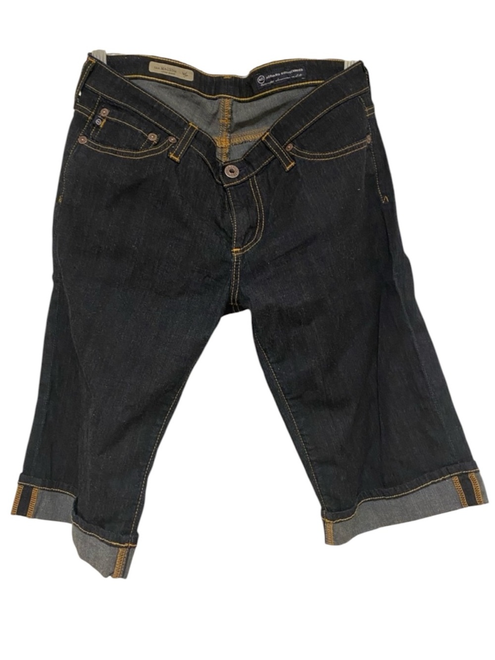 Size 28 AG Adriano Goldschmied Malibu Low Rise Dark Rinse Denim Jean Shorts